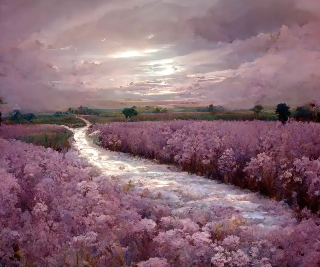 Peaceful Lilac Fields 5’X4’2 Fleece (60 X 50 Inch) Backdrop