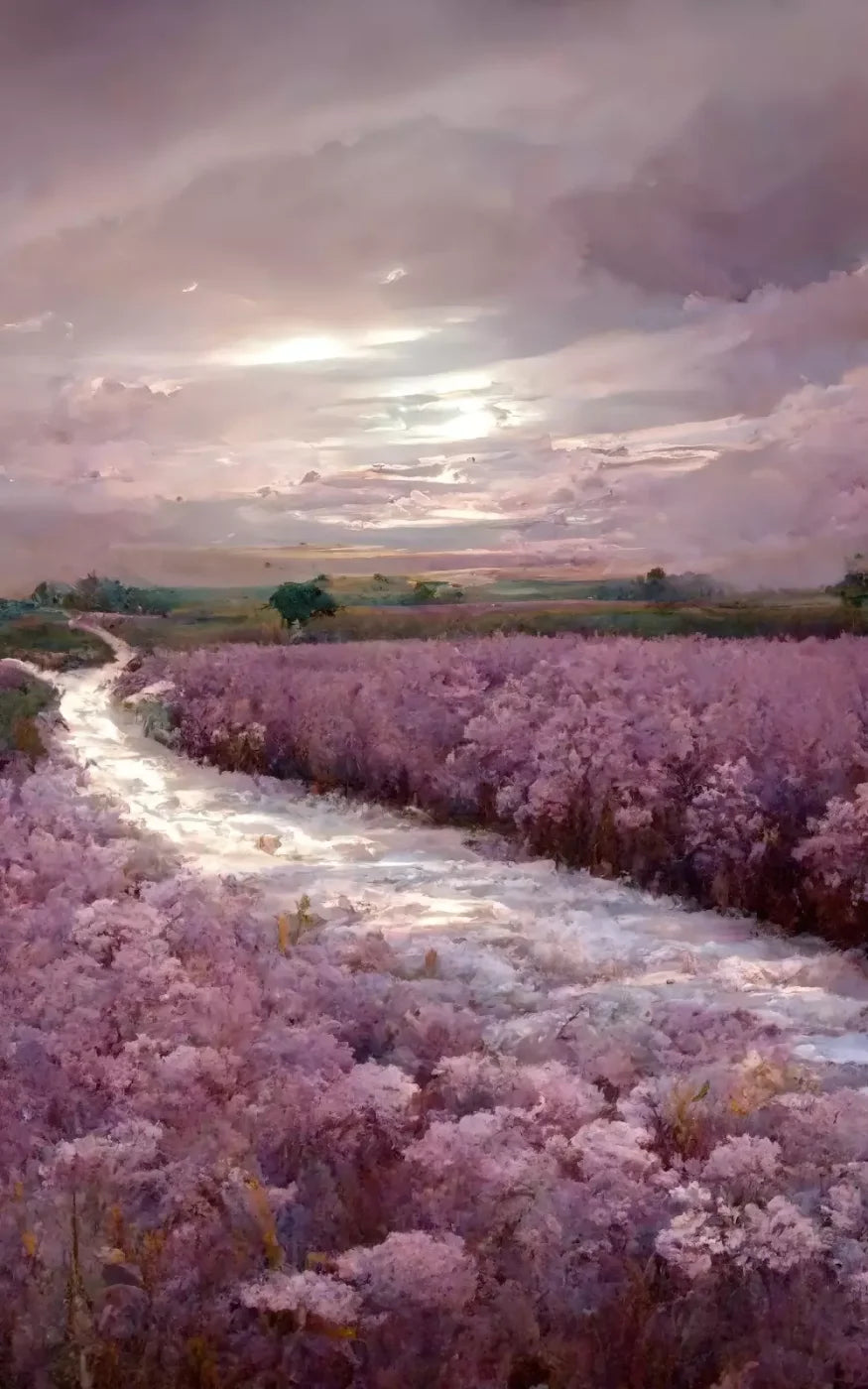 Peaceful Lilac Fields 5’X8’ Ultracloth (60 X 96 Inch) Backdrop