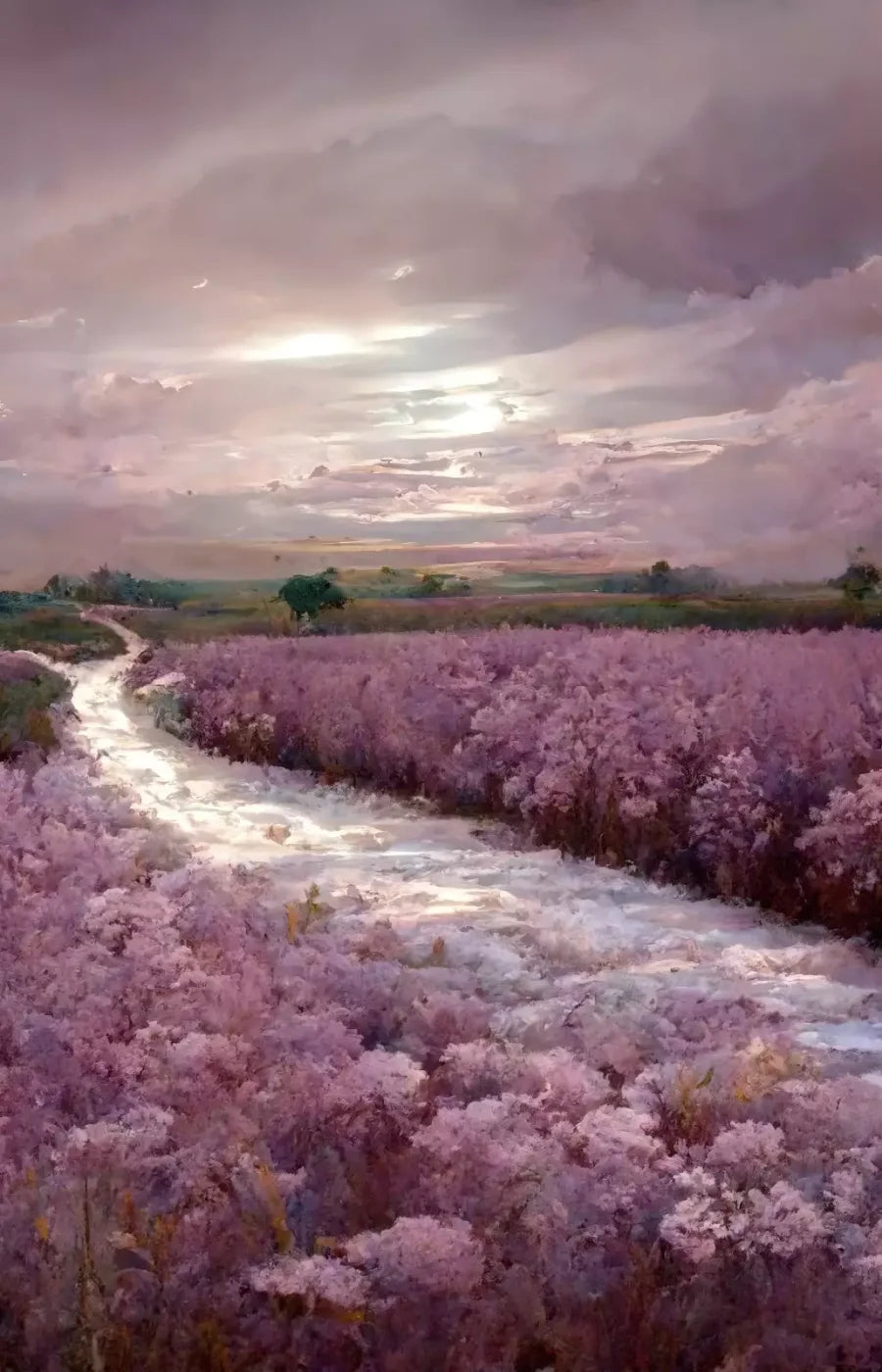 Peaceful Lilac Fields 9’X14’ Ultracloth (108 X 168 Inch) Backdrop