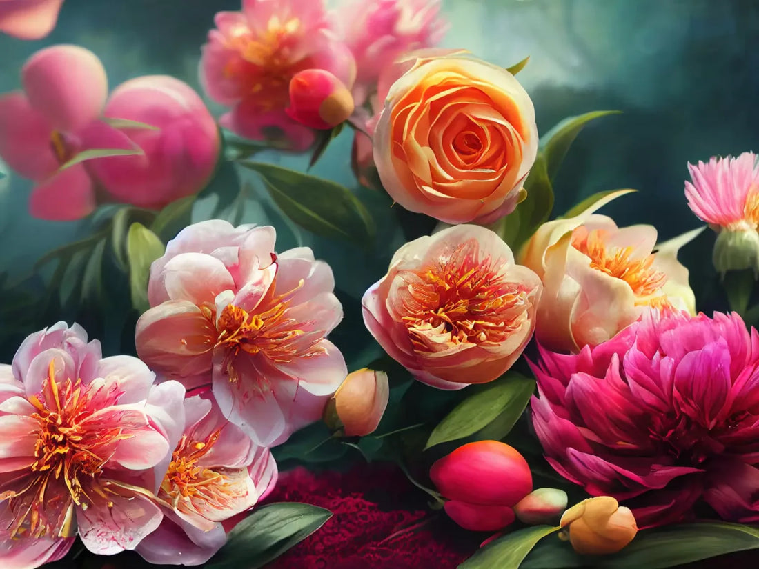 Peonia Valley 68X5 Fleece ( 80 X 60 Inch ) Backdrop