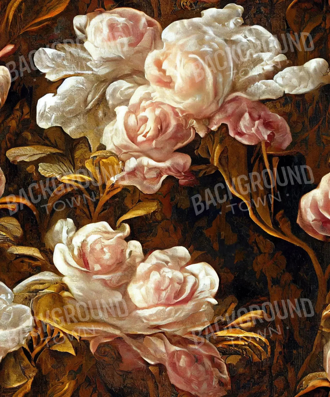 Beige Floral Backdrop for Photography