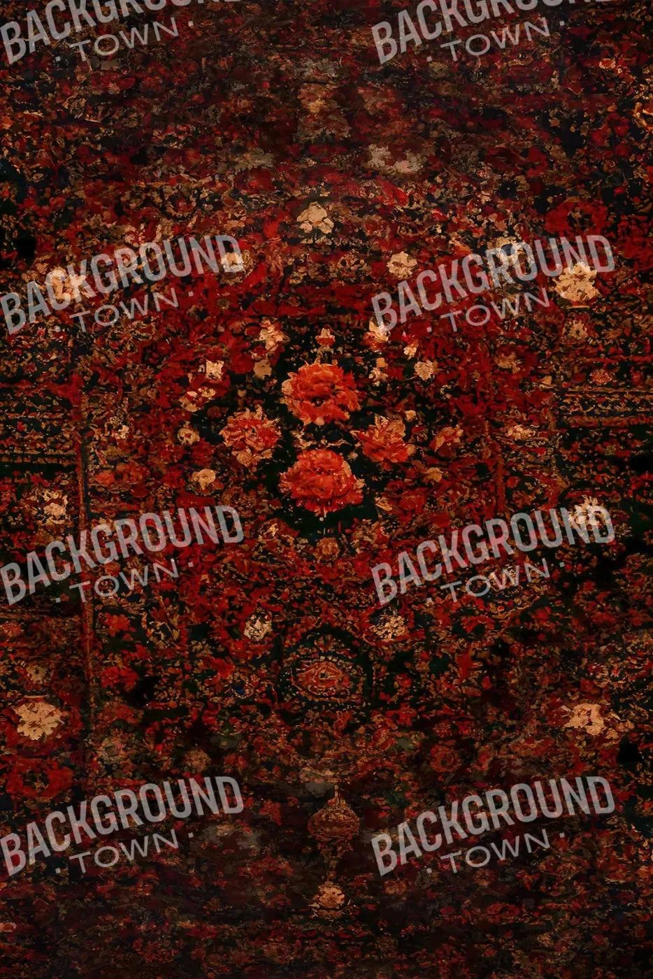 Persian Rug Deep Red 2 Rubbermat Floor 4X5 ( 48 X 60 Inch )