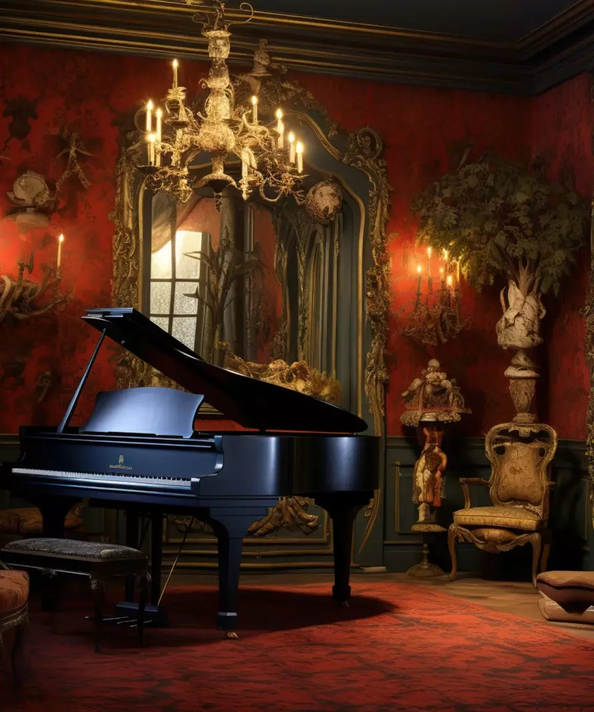 Piano Room I 10’X12’ Ultracloth (120 X 144 Inch) Backdrop