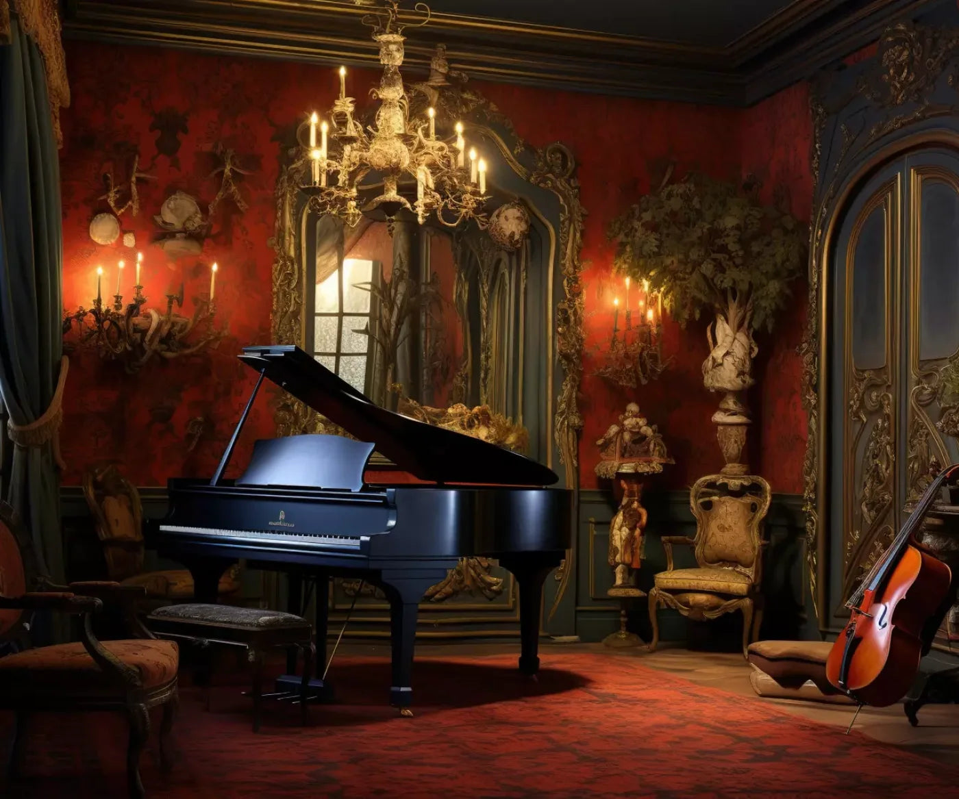 Piano Room I 5’X4’2 Fleece (60 X 50 Inch) Backdrop