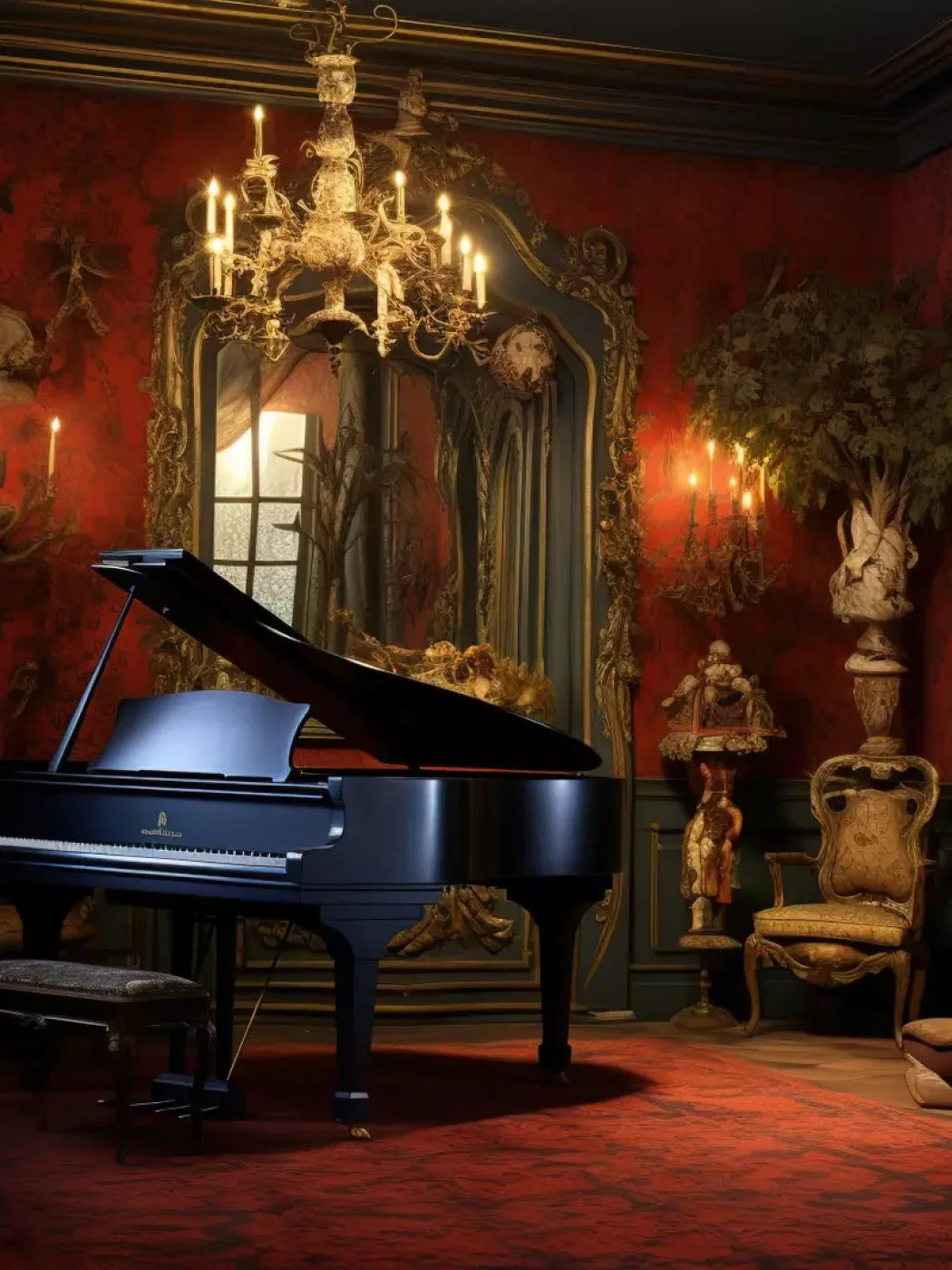 Piano Room I 5’X6’8 Fleece (60 X 80 Inch) Backdrop