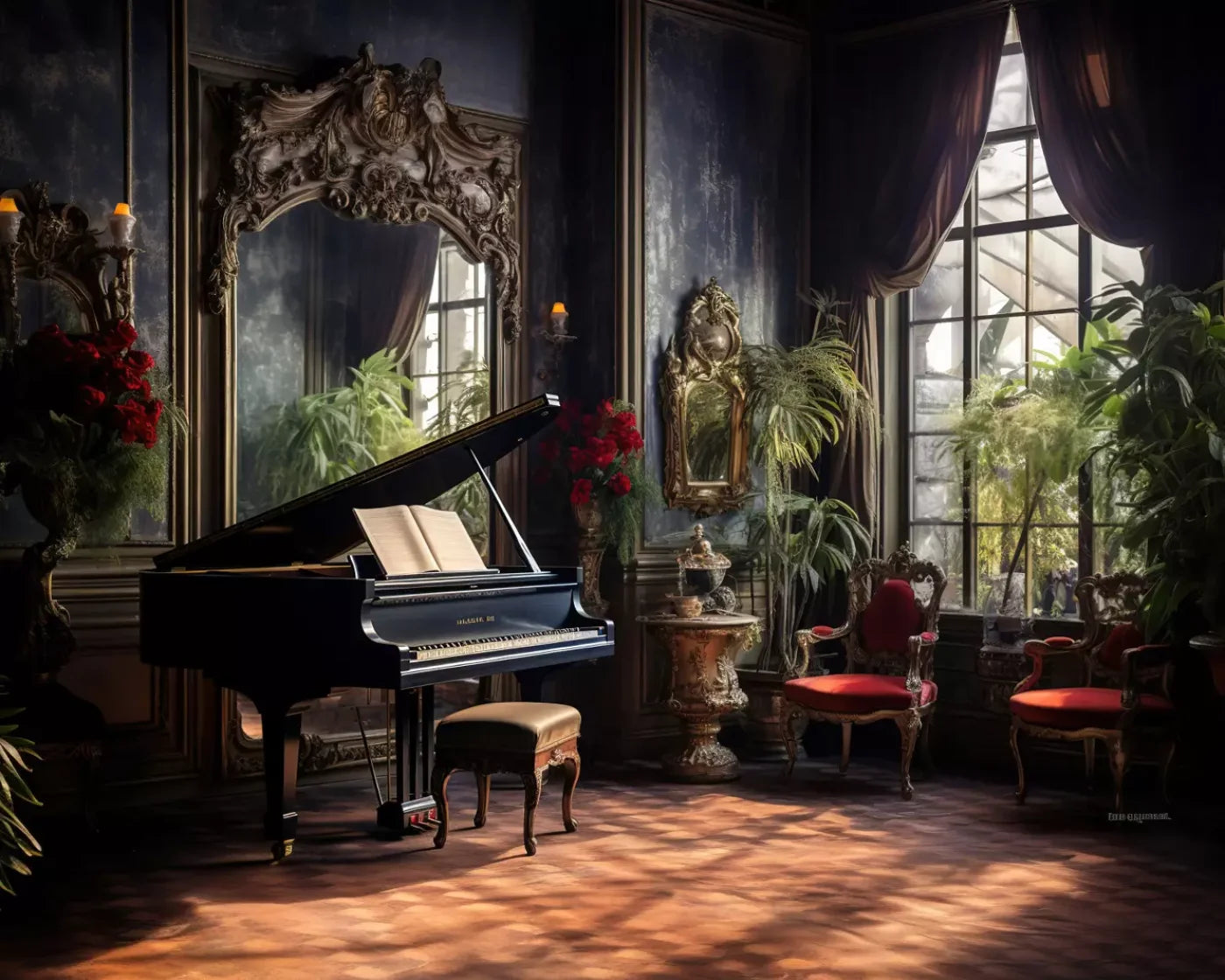 Piano Room Ii 10’X8’ Fleece (120 X 96 Inch) Backdrop