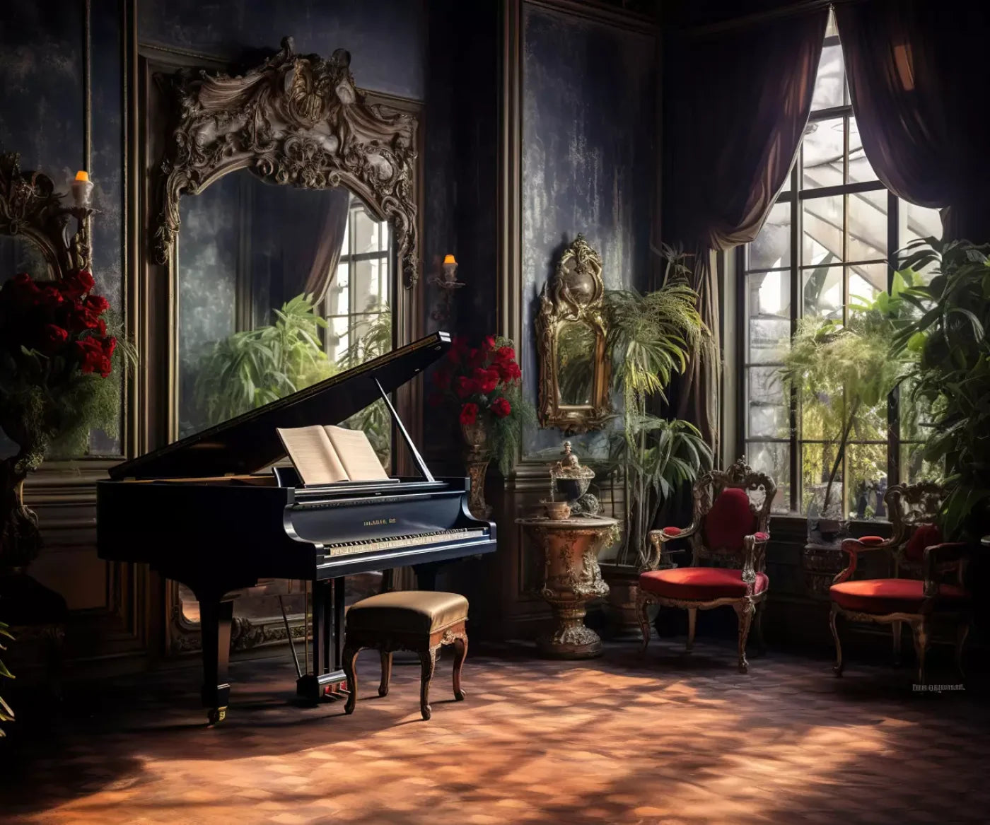 Piano Room Ii 12’X10’ Ultracloth (144 X 120 Inch) Backdrop