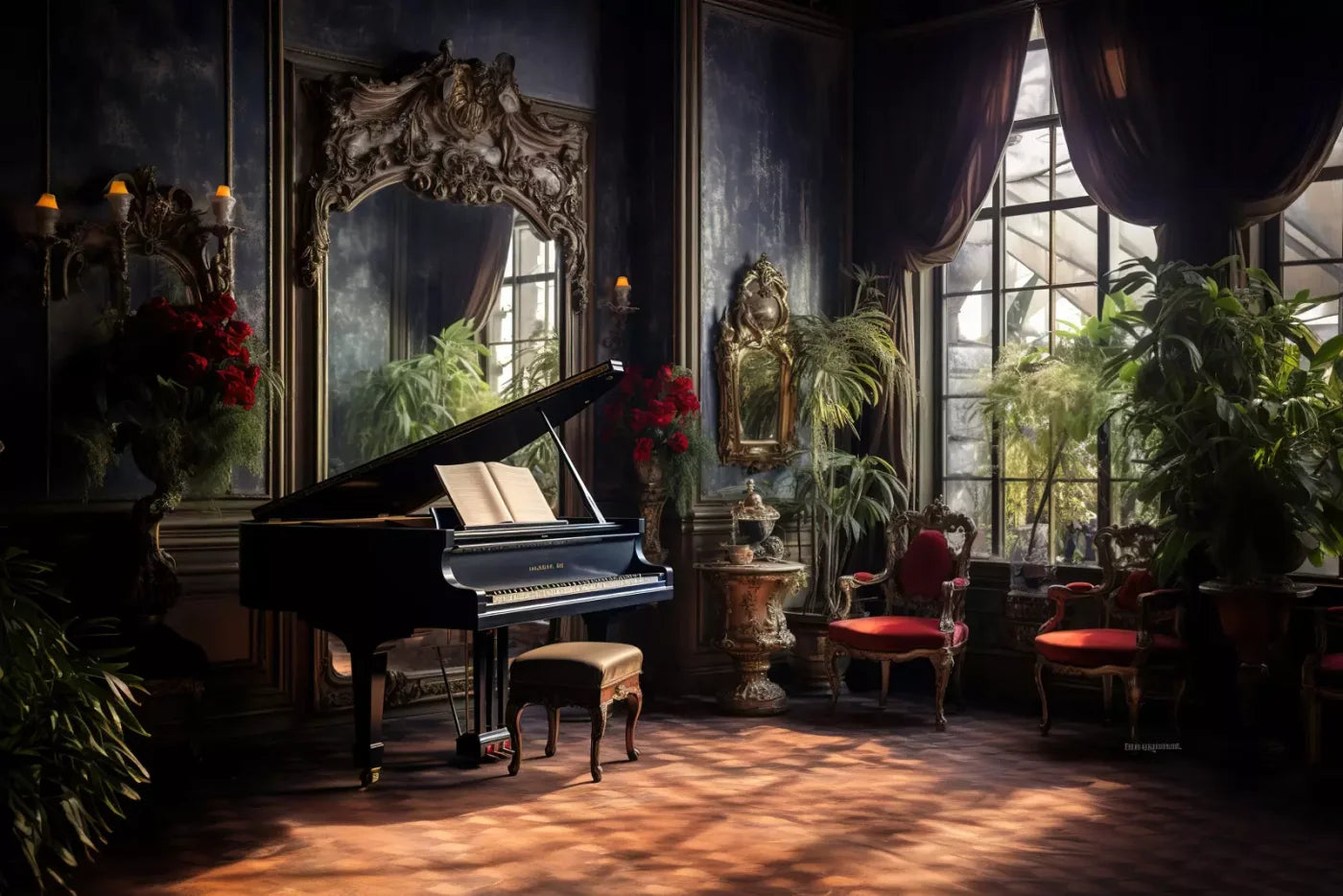 Piano Room Ii 12’X8’ Ultracloth (144 X 96 Inch) Backdrop
