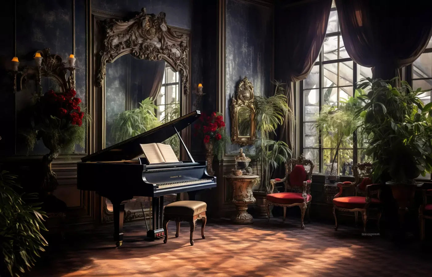 Piano Room Ii 14’X9’ Ultracloth (168 X 108 Inch) Backdrop