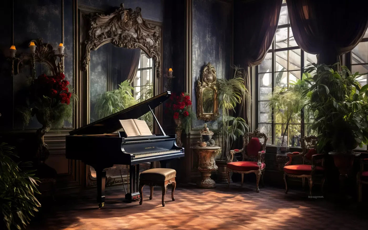 Piano Room Ii 16’X10’ Ultracloth (192 X 120 Inch) Backdrop