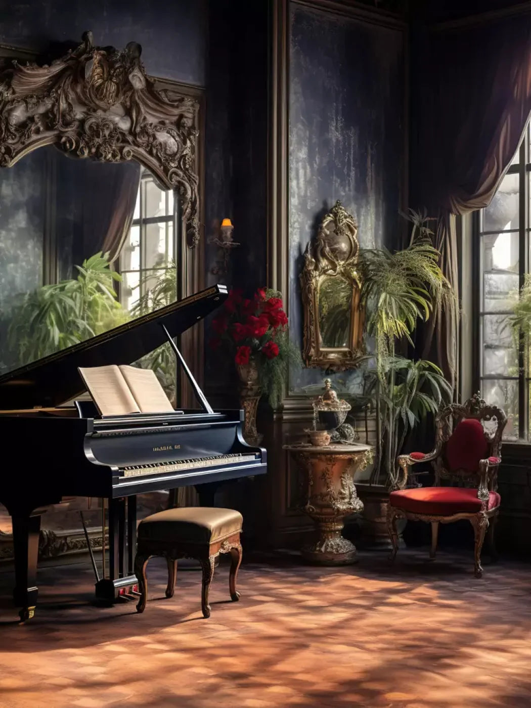 Piano Room Ii 5’X6’8 Fleece (60 X 80 Inch) Backdrop