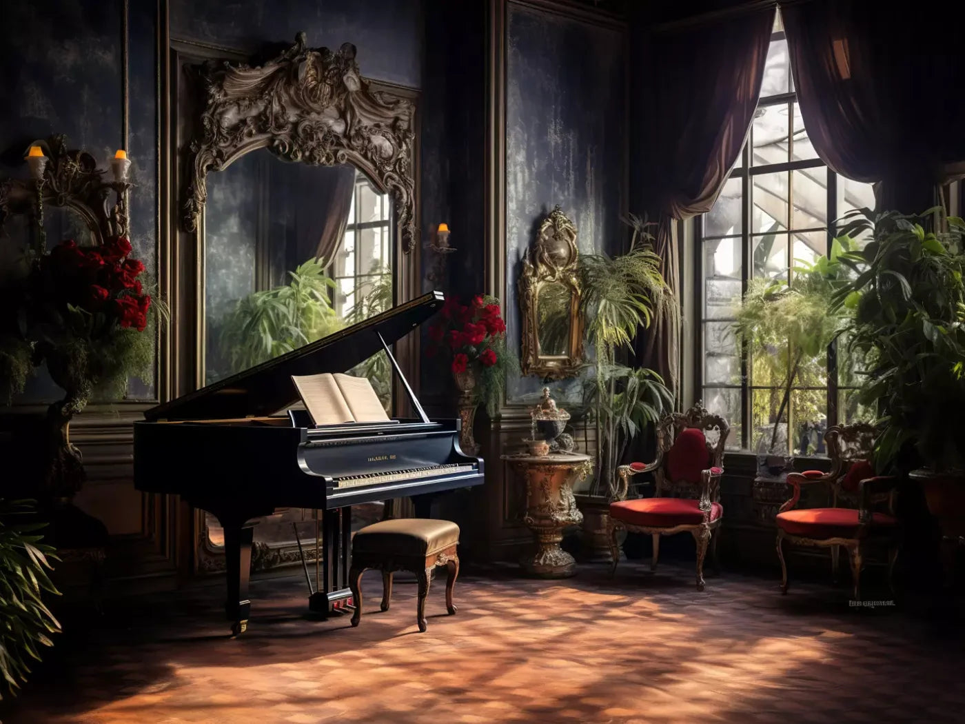 Piano Room Ii 6’8X5’ Fleece (80 X 60 Inch) Backdrop
