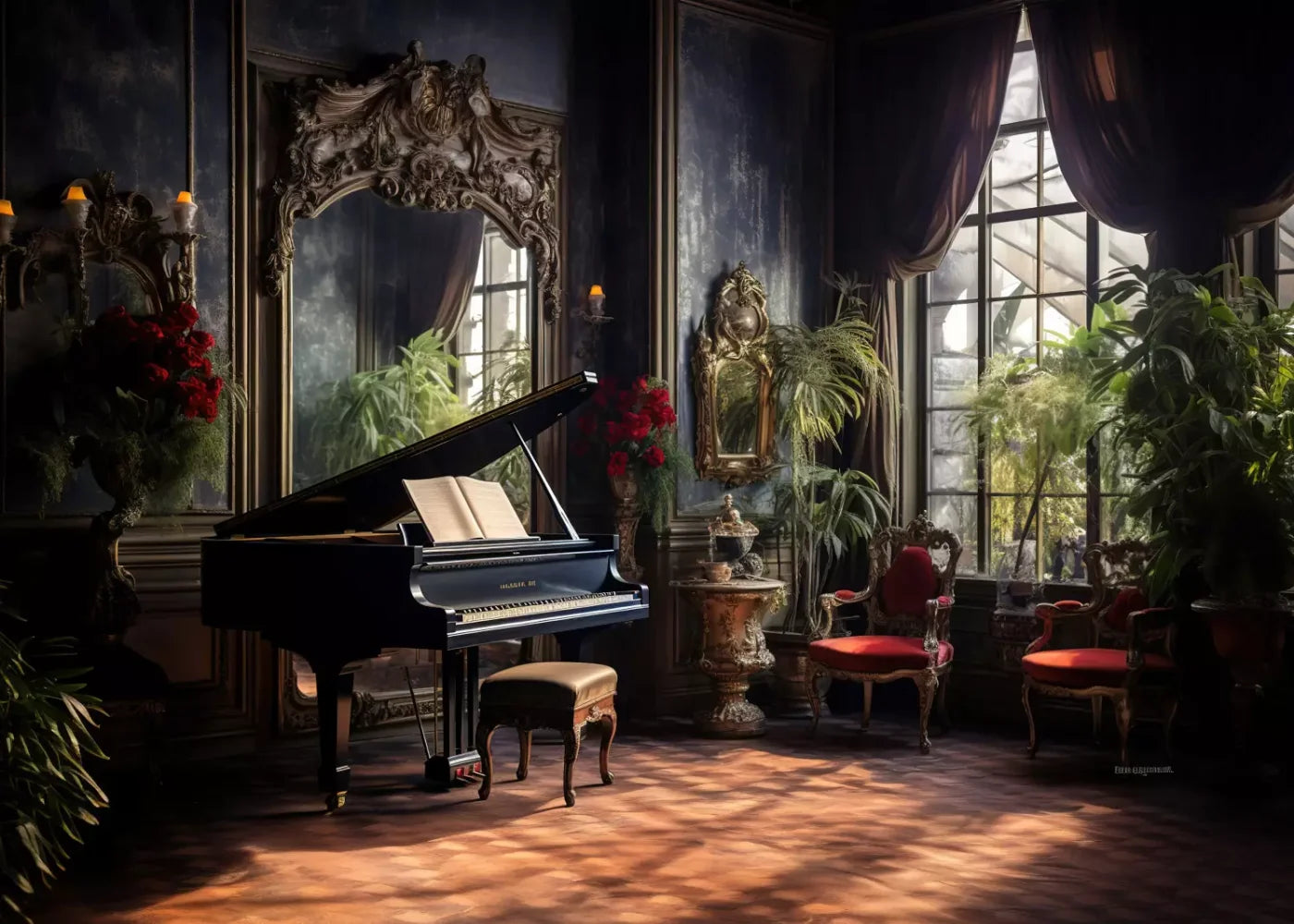 Piano Room Ii 7’X5’ Ultracloth (84 X 60 Inch) Backdrop