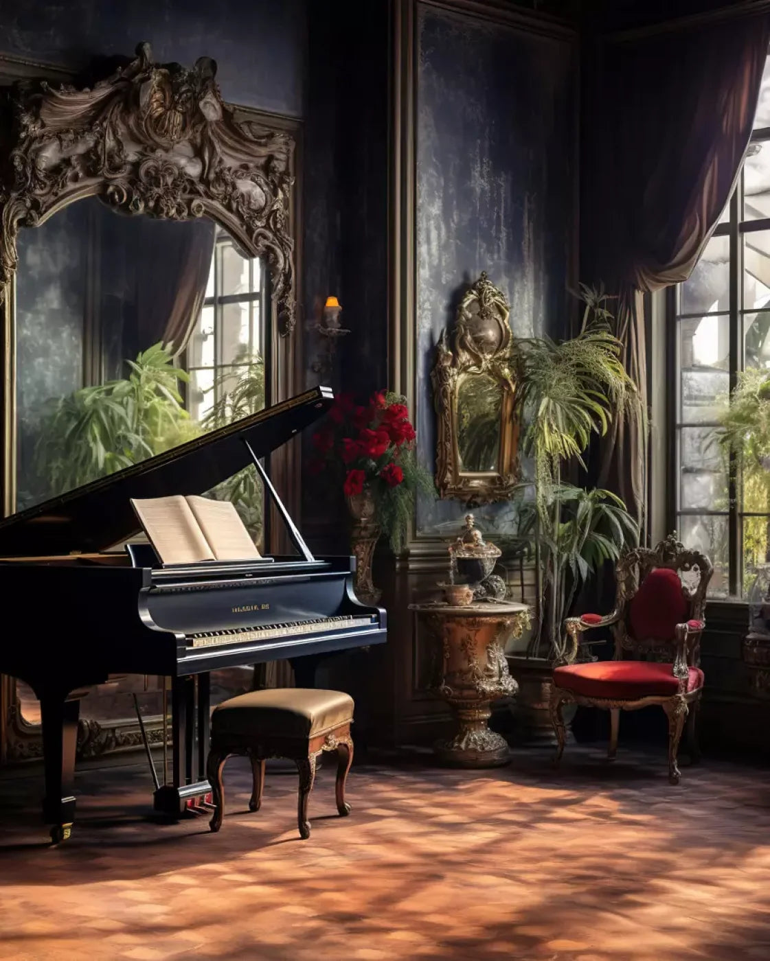 Piano Room Ii 8’X10’ Fleece (96 X 120 Inch) Backdrop