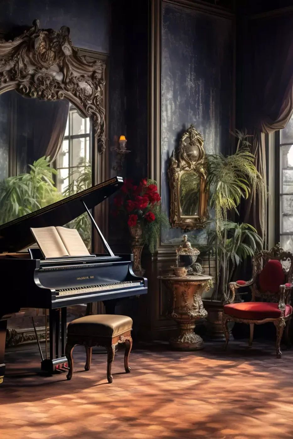 Piano Room Ii 8’X12’ Ultracloth (96 X 144 Inch) Backdrop