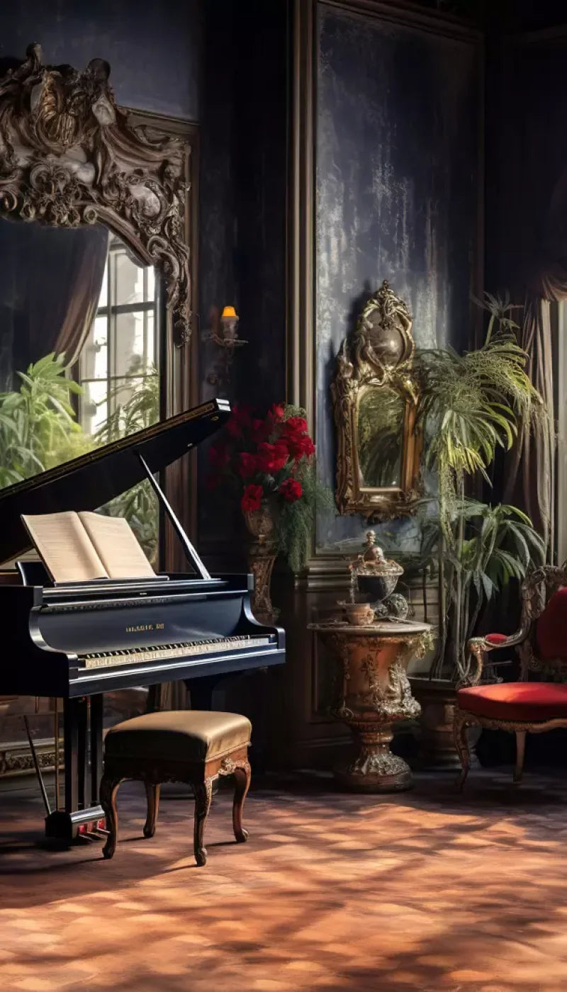 Piano Room Ii 8’X14’ Ultracloth (96 X 168 Inch) Backdrop