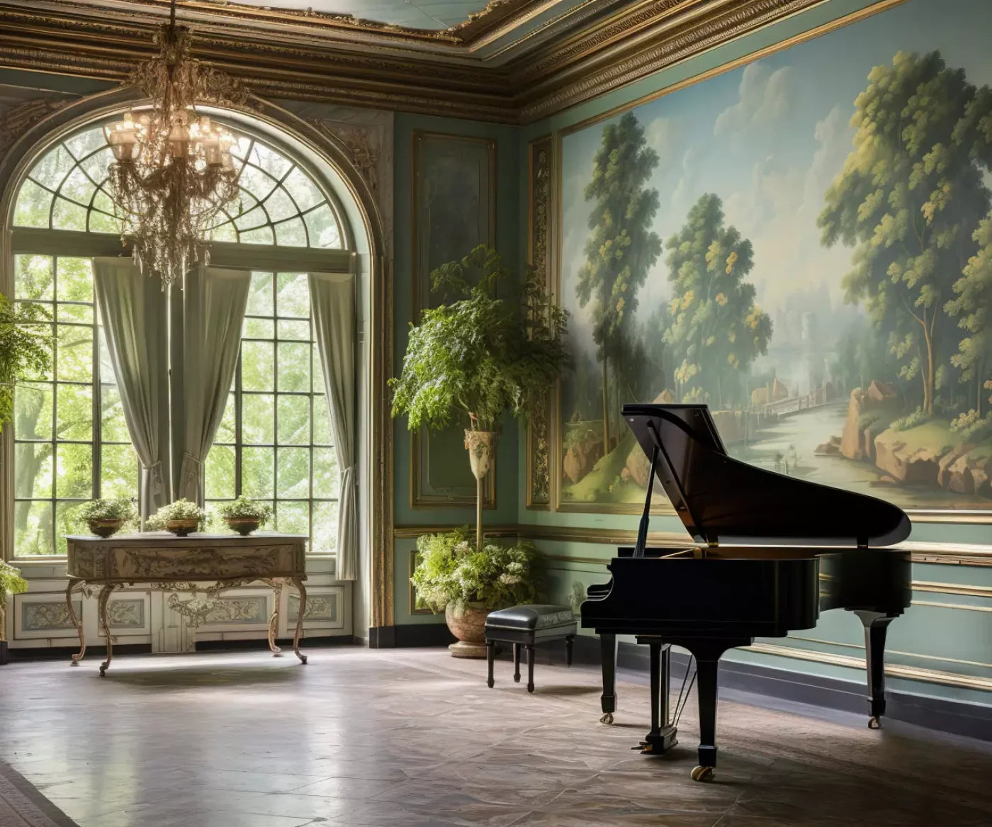 Piano Room Iii 12’X10’ Ultracloth (144 X 120 Inch) Backdrop