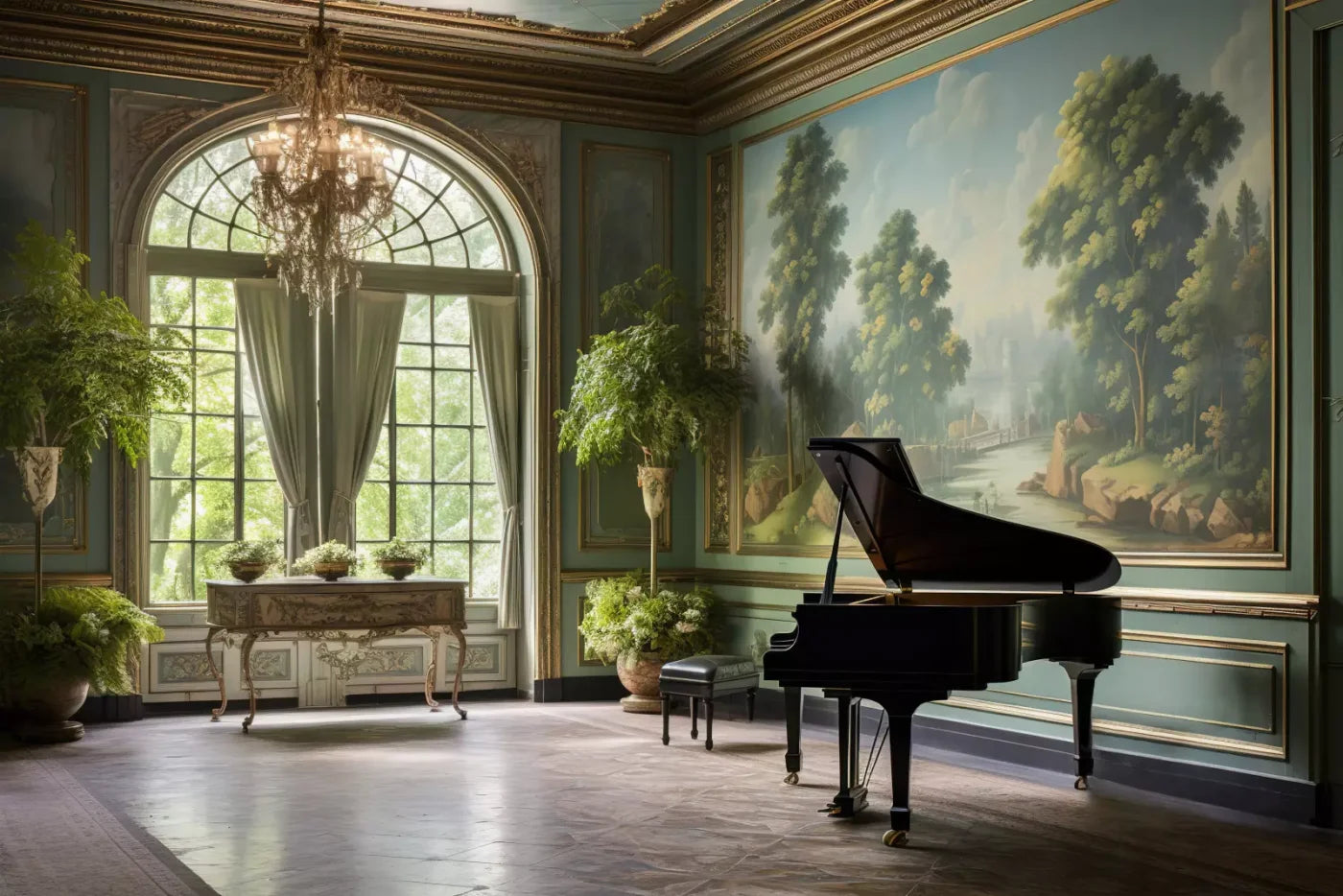 Piano Room Iii 12’X8’ Ultracloth (144 X 96 Inch) Backdrop