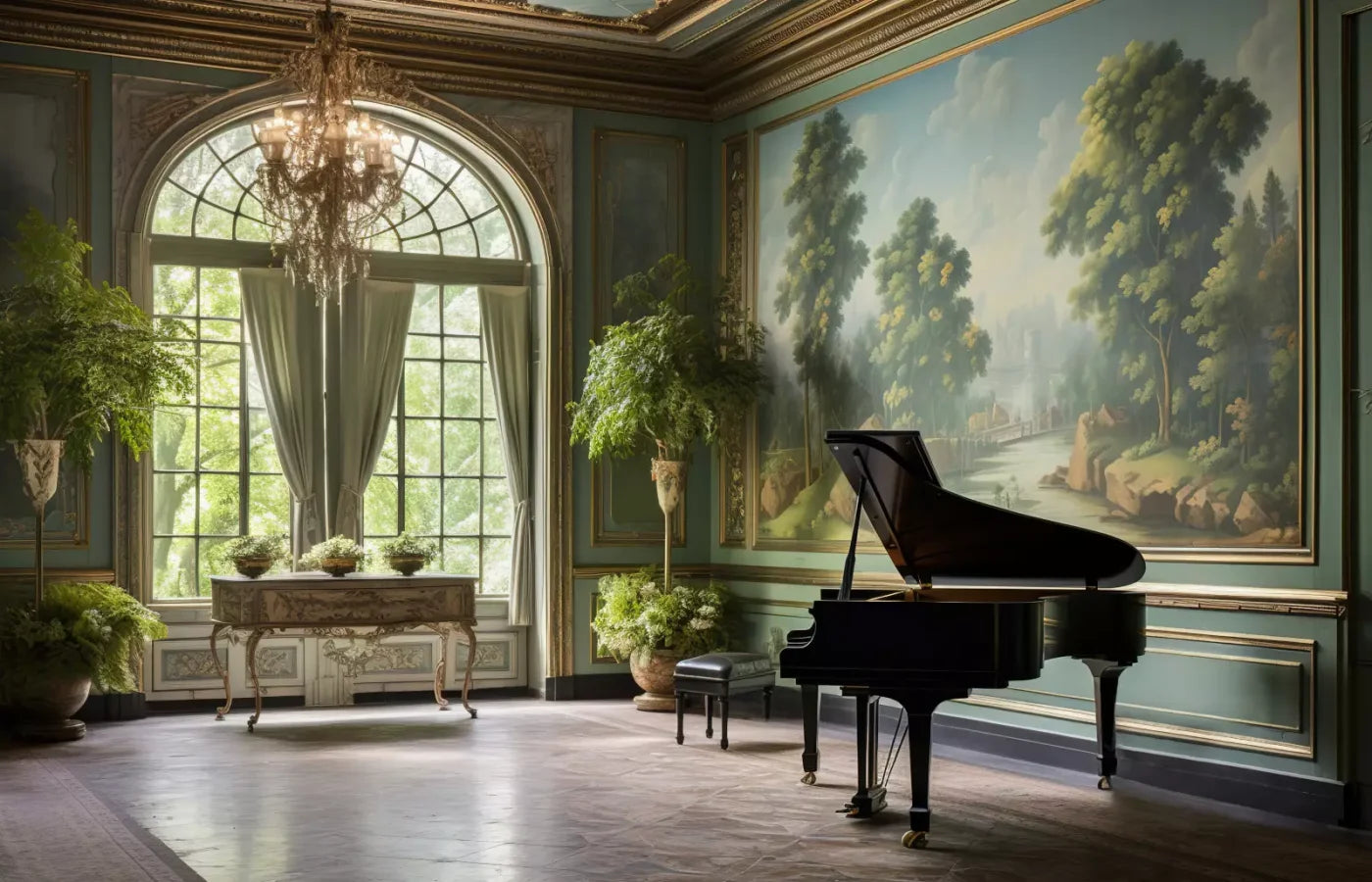 Piano Room Iii 14’X9’ Ultracloth (168 X 108 Inch) Backdrop