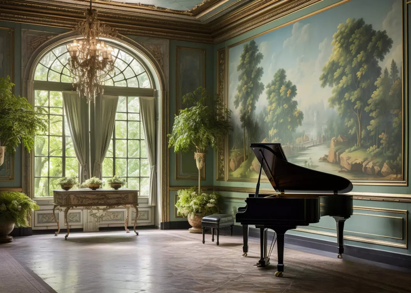 Piano Room Iii 7’X5’ Ultracloth (84 X 60 Inch) Backdrop