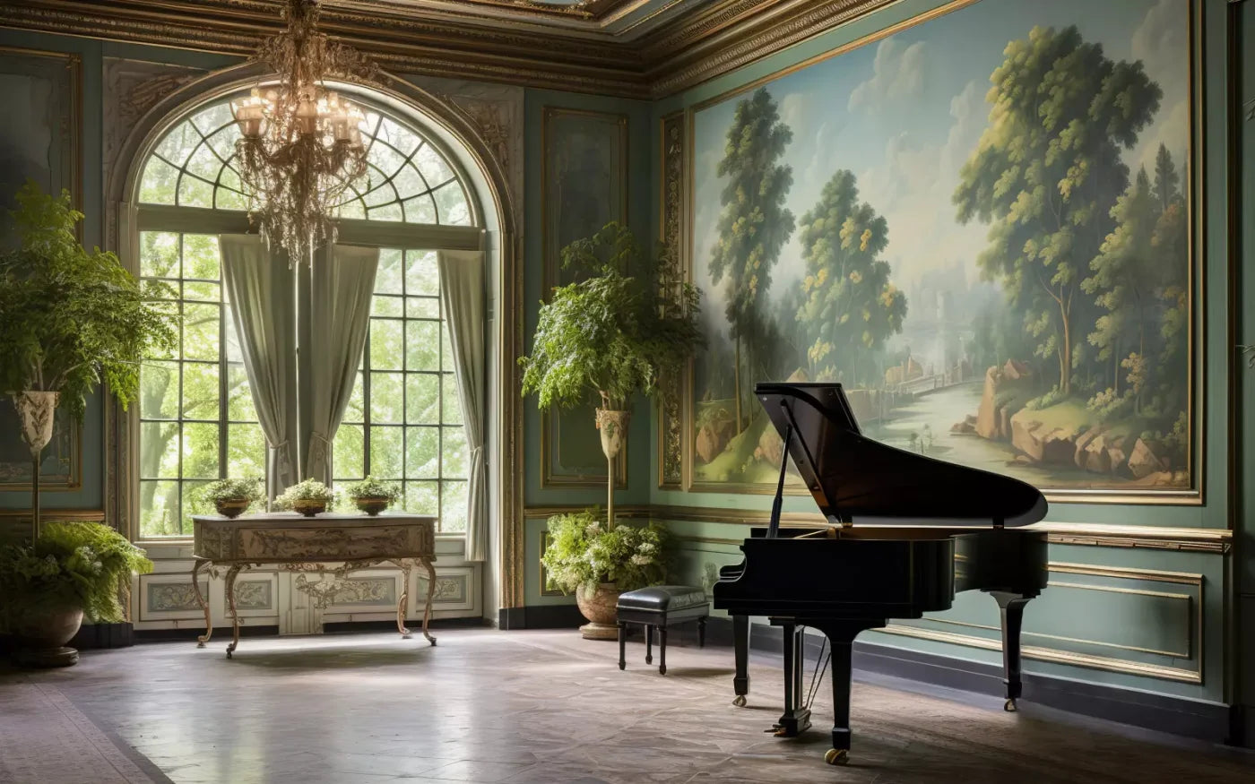 Piano Room Iii 8’X5’ Ultracloth (96 X 60 Inch) Backdrop