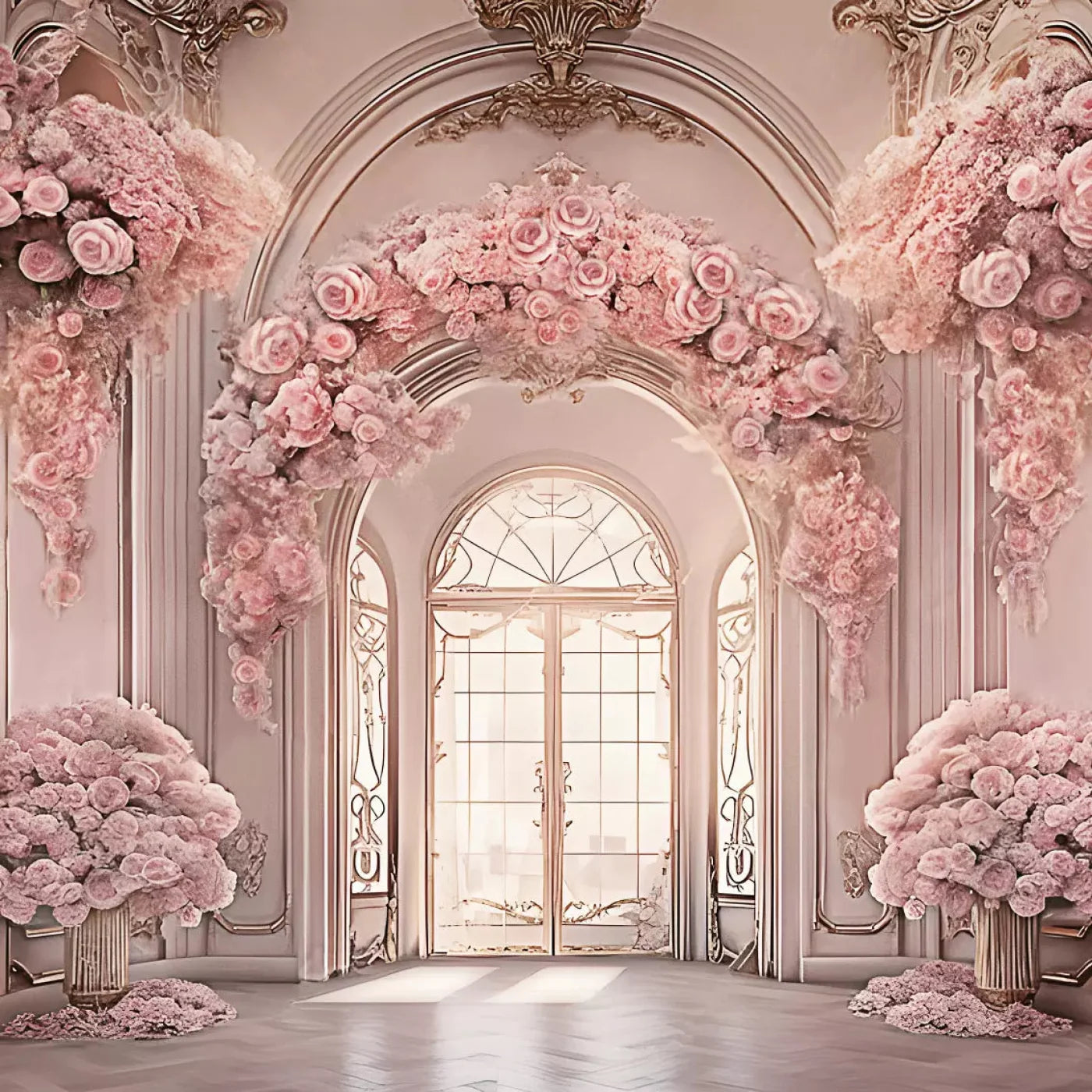 Pink Ballroom 10X10 Ultracloth ( 120 X Inch ) Backdrop