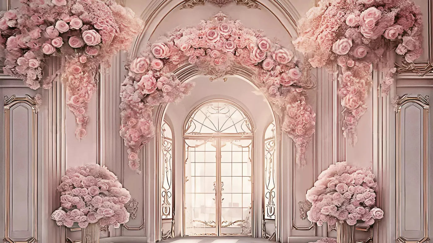 Pink Ballroom 14X8 Ultracloth ( 168 X 96 Inch ) Backdrop