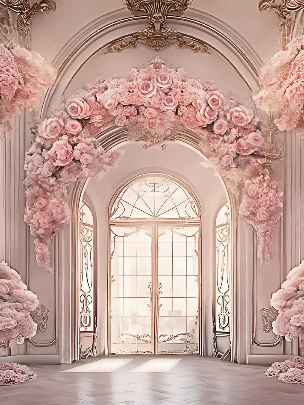 Pink Ballroom 5X7 Ultracloth ( 60 X 84 Inch ) Backdrop