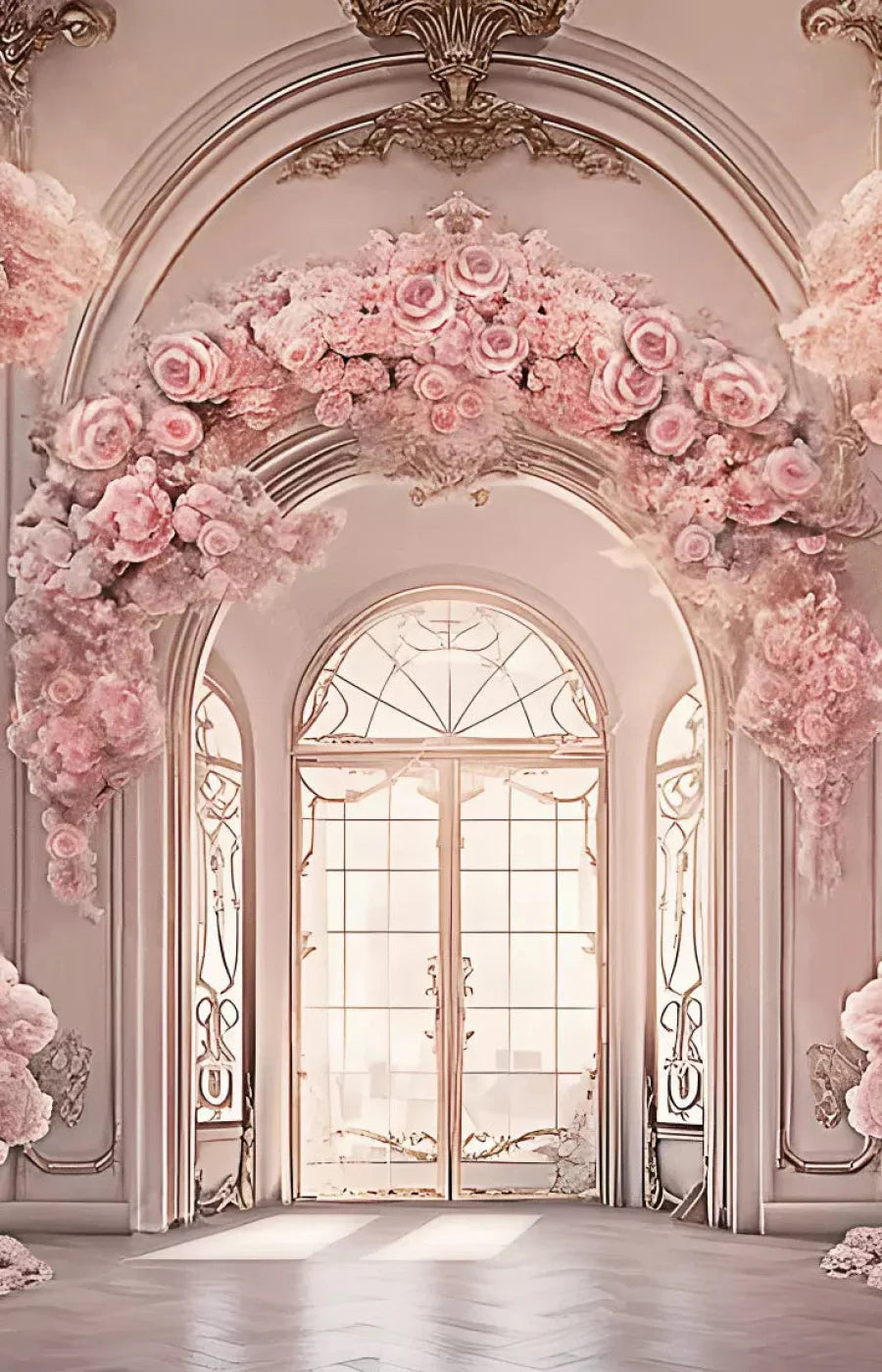 Pink Ballroom 8X12 Ultracloth ( 96 X 144 Inch ) Backdrop