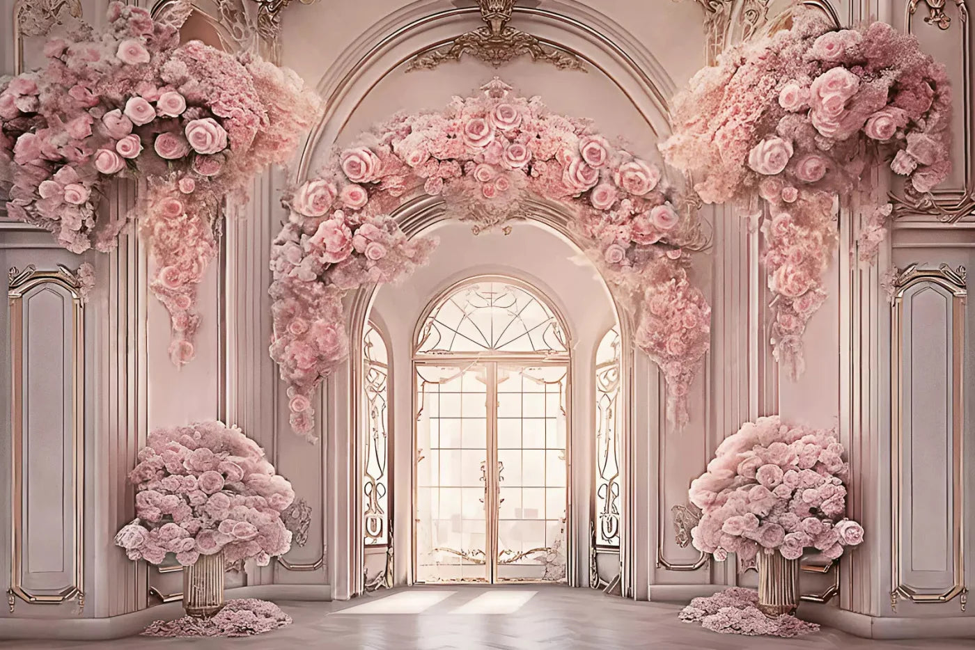 Pink Ballroom 8X5 Ultracloth ( 96 X 60 Inch ) Backdrop