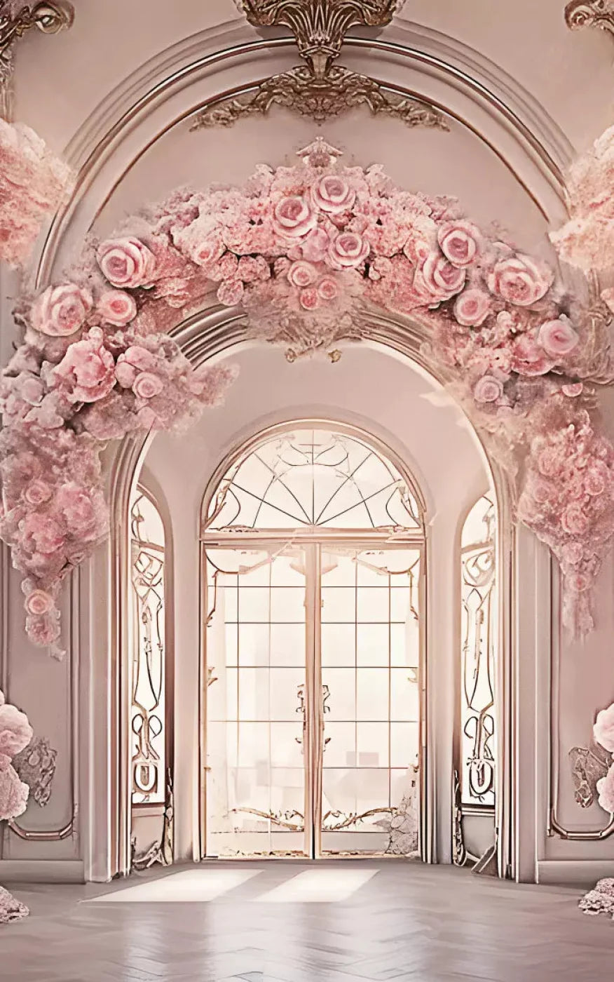 Pink Ballroom 9X14 Ultracloth ( 108 X 168 Inch ) Backdrop