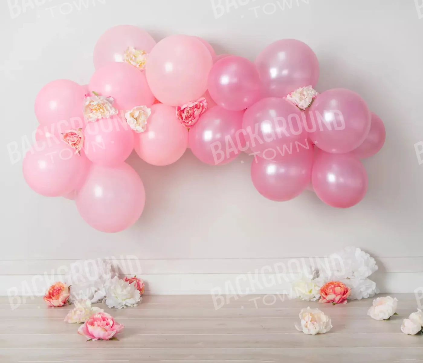 Pink Birthday Balloons 12X10 Ultracloth ( 144 X 120 Inch ) Backdrop