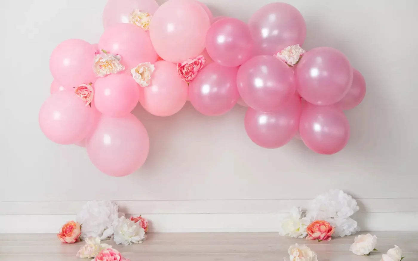 Pink Birthday Balloons 14X9 Ultracloth ( 168 X 108 Inch ) Backdrop