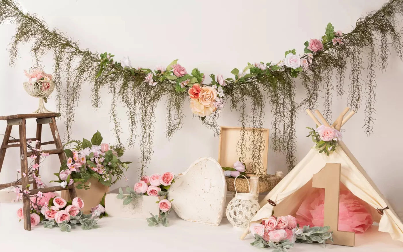 Pink Boho 14X9 Ultracloth ( 168 X 108 Inch ) Backdrop