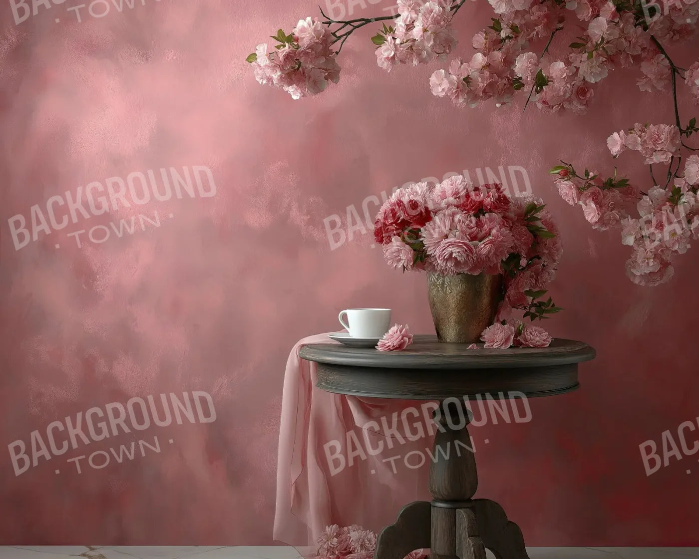 Pink Cafe 10’x8’ Fleece (120 x 96 inch) Backdrop