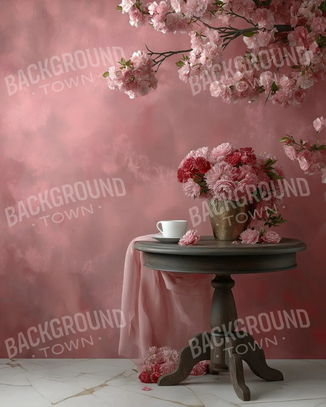Pink Cafe 8’x10’ Fleece (96 x 120 inch) Backdrop