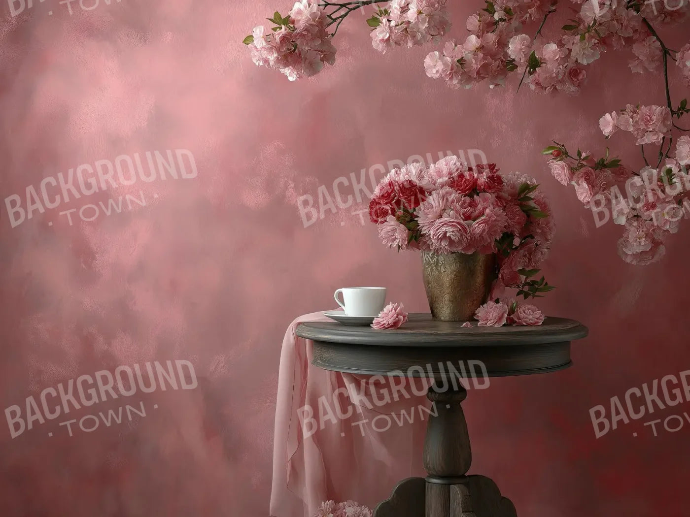 Pink Cafe 8’x6’ Fleece (96 x 72 inch) Backdrop