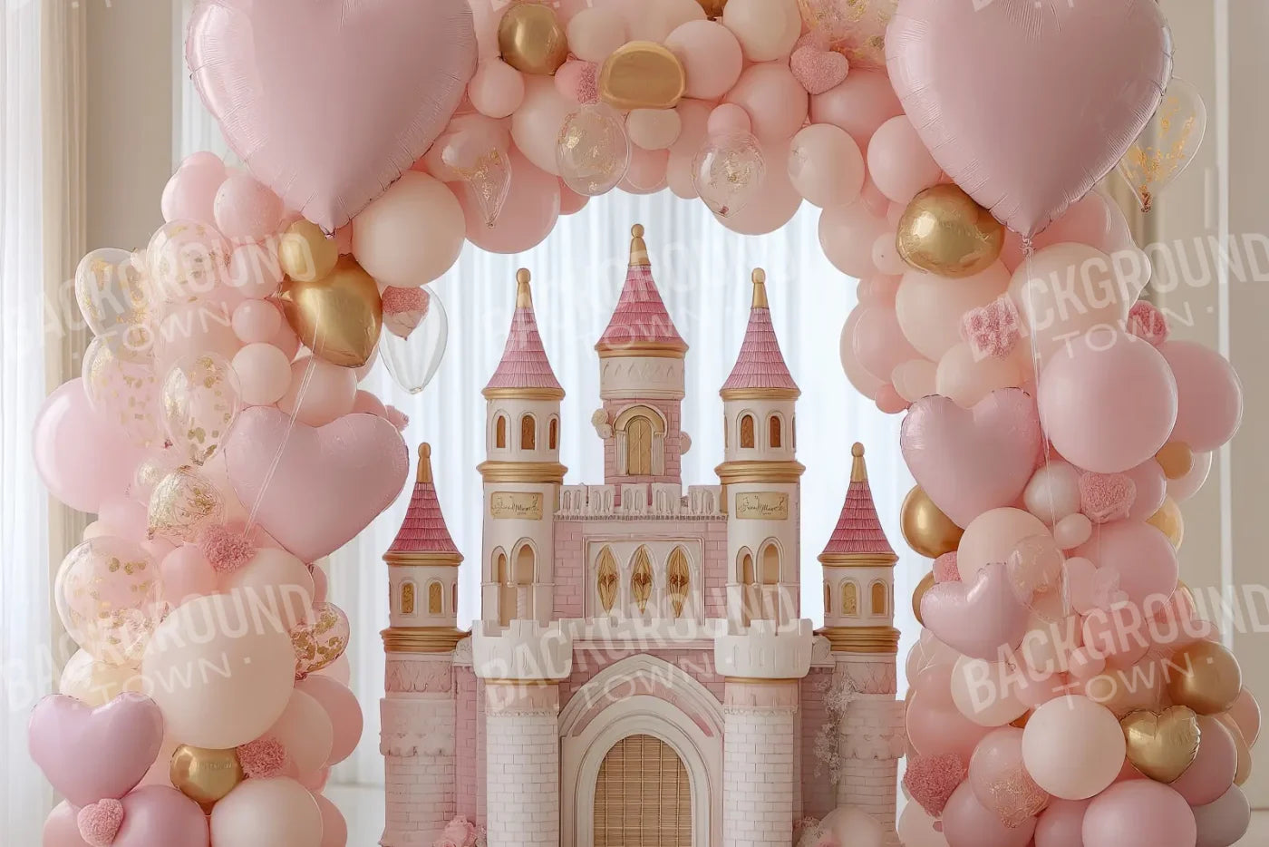 Pink Castle 12’x8’ UltraCloth (144 x 96 inch) Backdrop