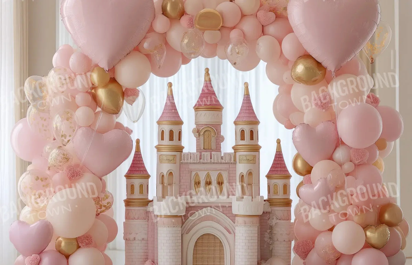 Pink Castle 14’x9’ UltraCloth (168 x 108 inch) Backdrop