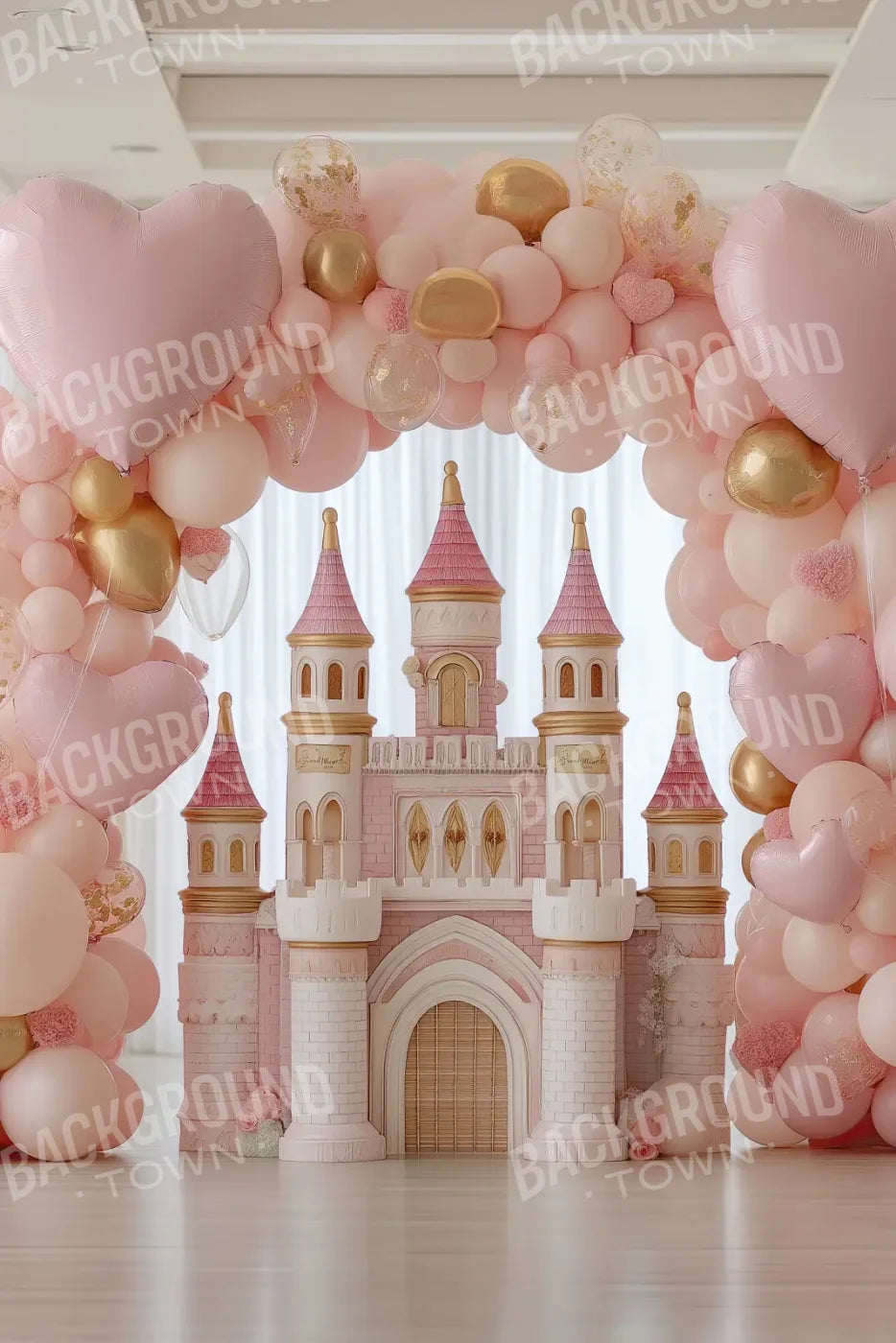 Pink Castle 8’x12’ UltraCloth (96 x 144 inch) Backdrop