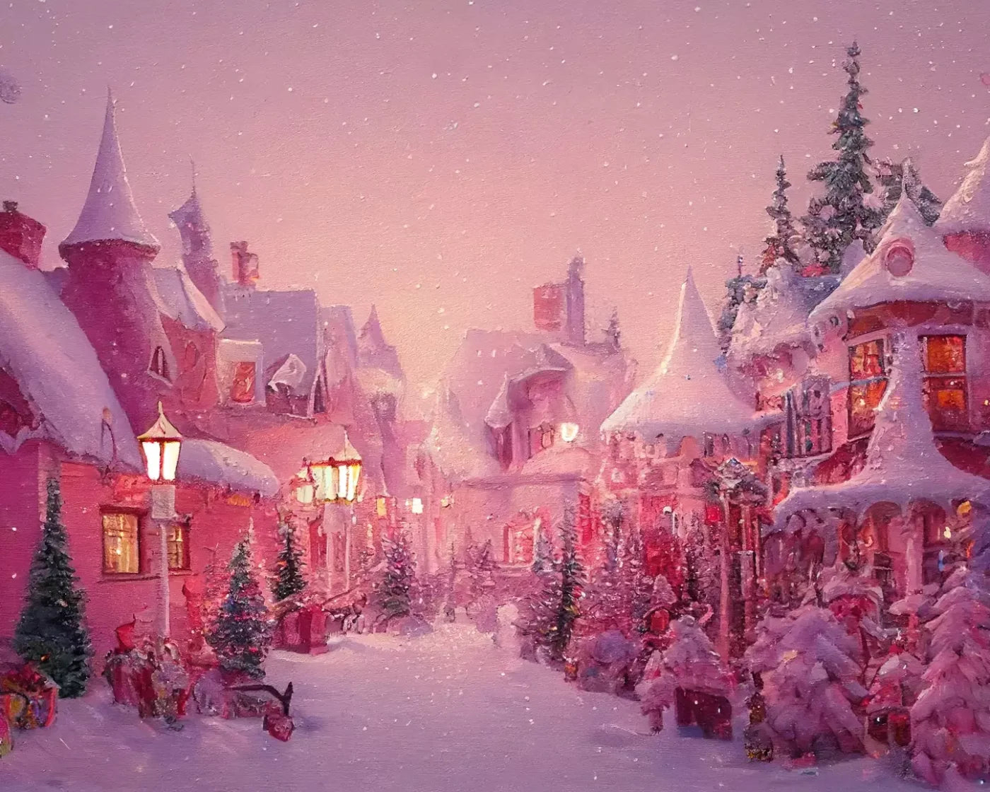 Pink Christmas 10’X8’ Fleece (120 X 96 Inch) Backdrop