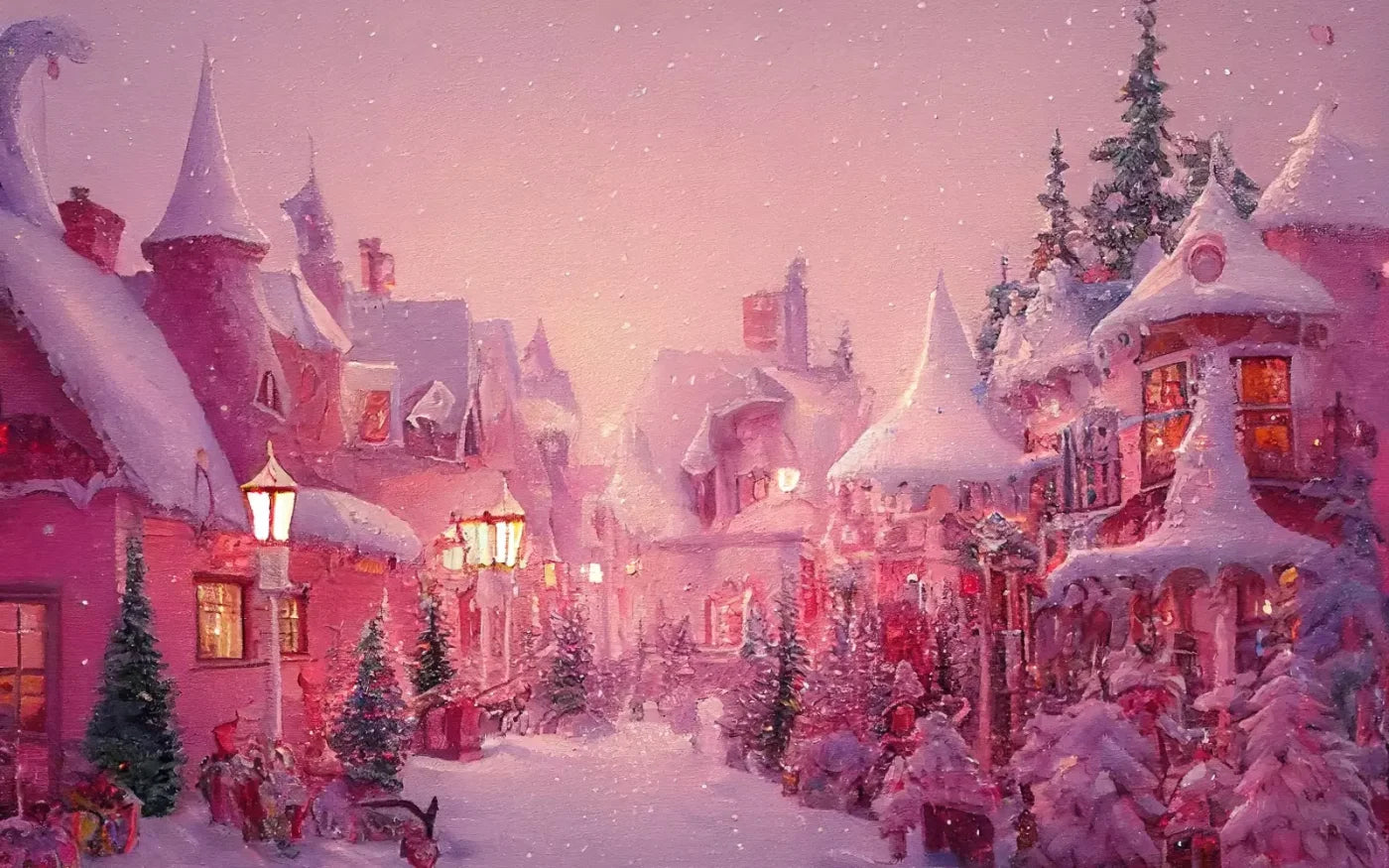 Pink Christmas 16’X10’ Ultracloth (192 X 120 Inch) Backdrop