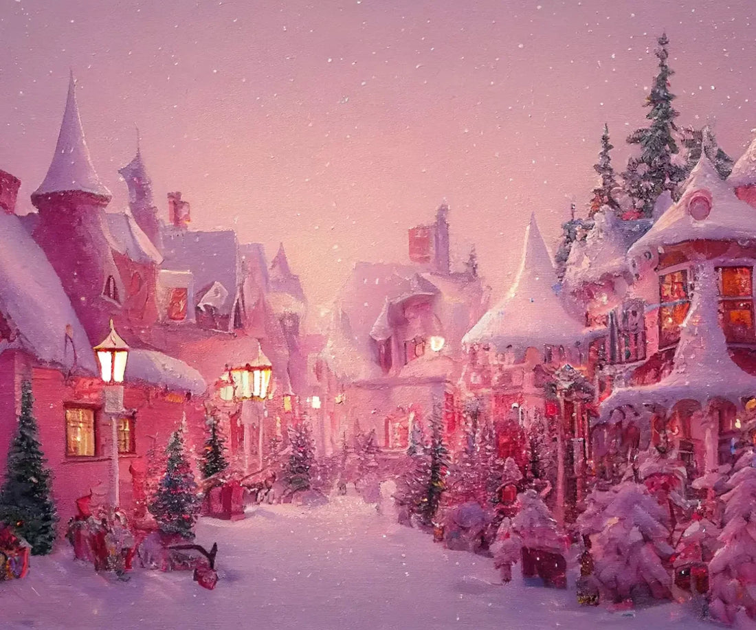 Pink Christmas 5’X4’2 Fleece (60 X 50 Inch) Backdrop