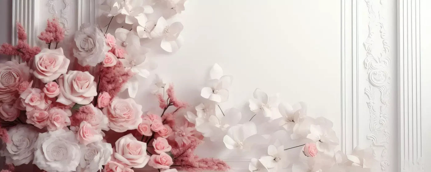 Pink Climbing Flowers 20’X8’ Ultracloth (240 X 96 Inch) Backdrop