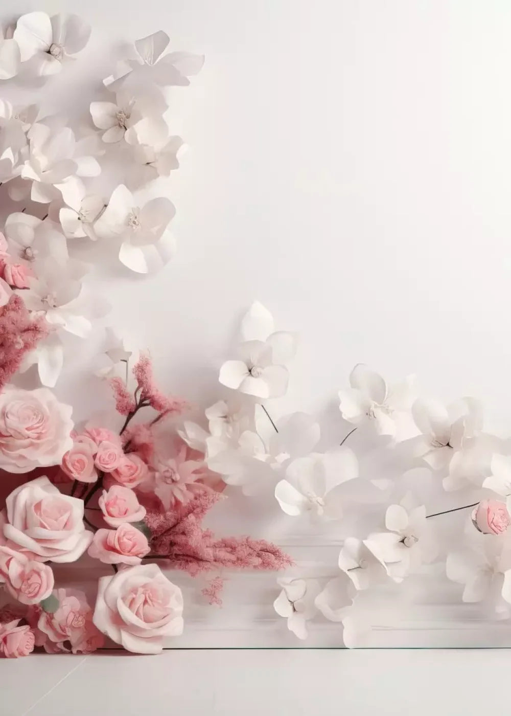 Pink Climbing Flowers 5’X7’ Ultracloth (60 X 84 Inch) Backdrop