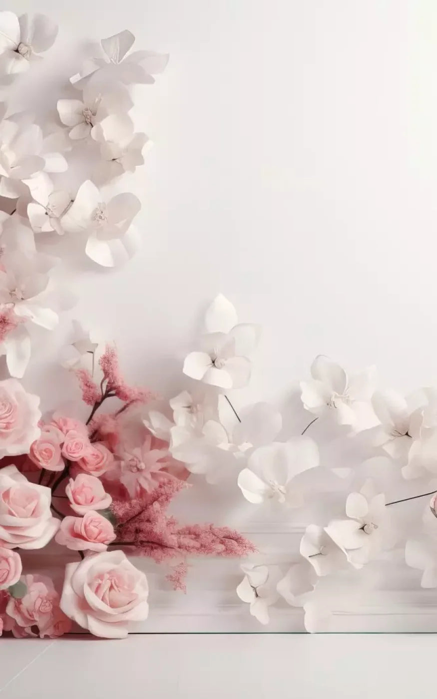 Pink Climbing Flowers 5’X8’ Ultracloth (60 X 96 Inch) Backdrop