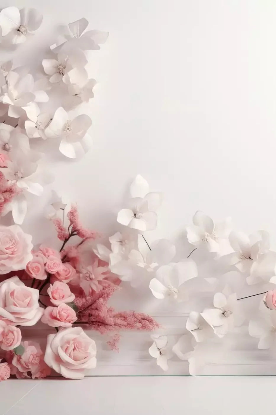 Pink Climbing Flowers 8’X12’ Ultracloth (96 X 144 Inch) Backdrop