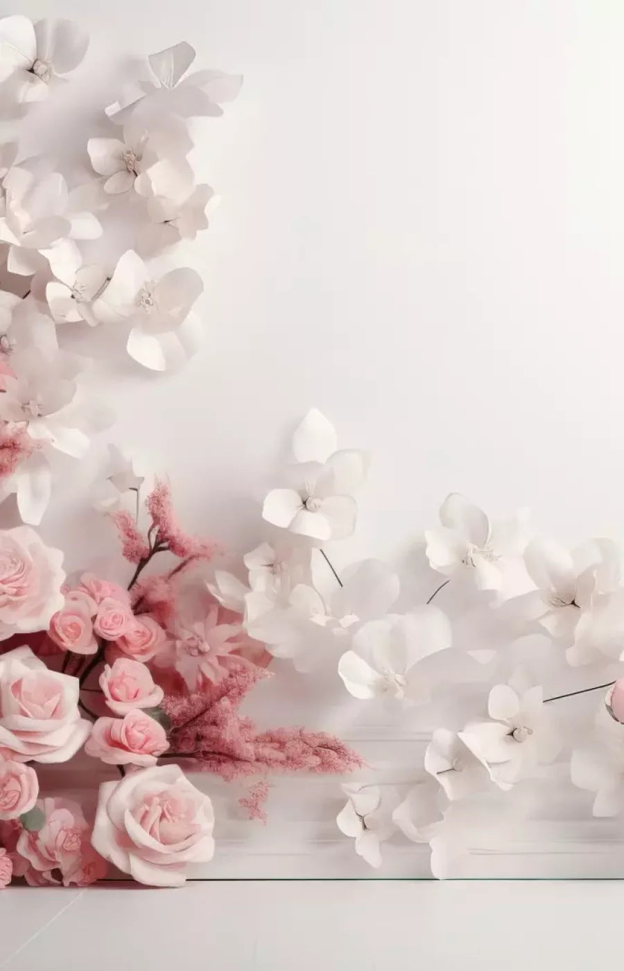 Pink Climbing Flowers 9’X14’ Ultracloth (108 X 168 Inch) Backdrop
