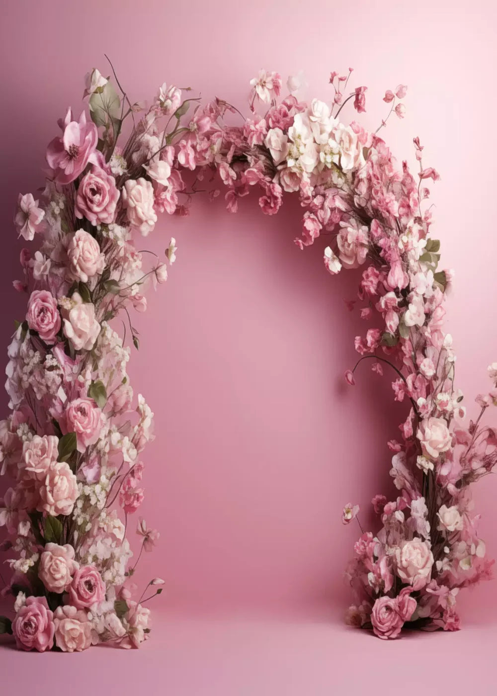 Pink Studio Floral Arch 5’X7’ Ultracloth (60 X 84 Inch) Backdrop