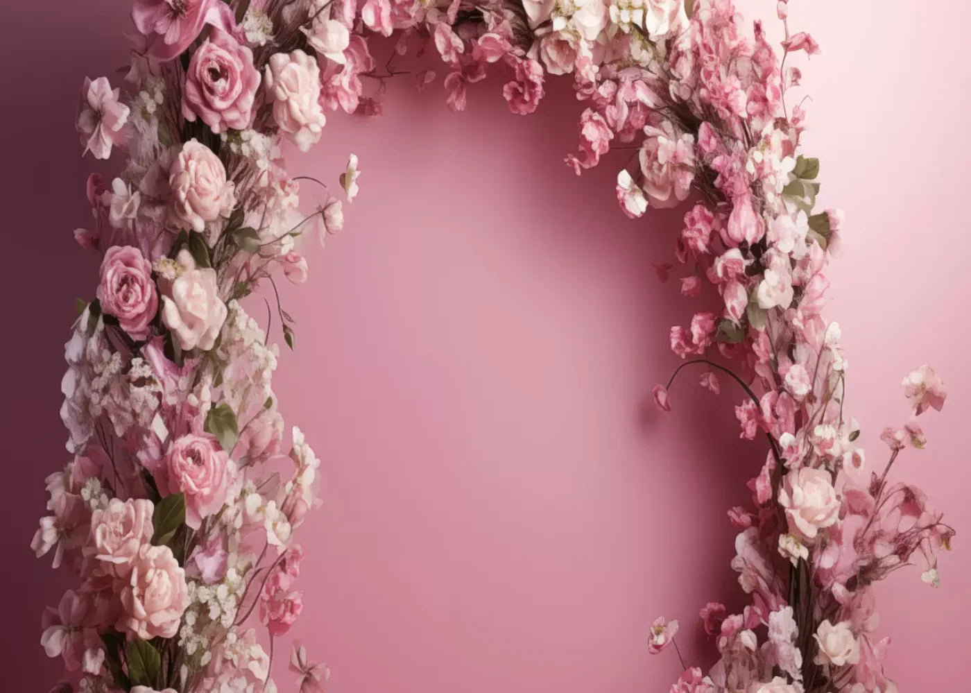 Pink Studio Floral Arch 7’X5’ Ultracloth (84 X 60 Inch) Backdrop